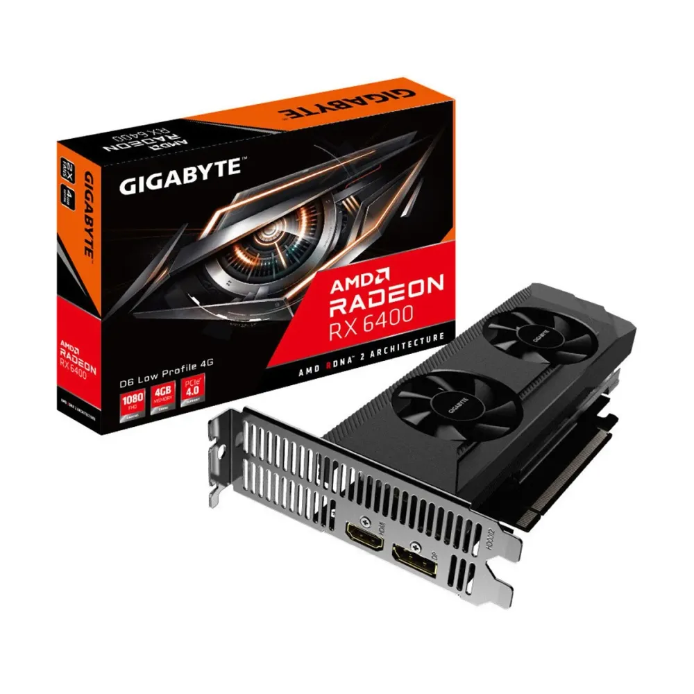 Placa Gráfica Gigabyte Radeon RX 6400 D6 Low Profile 4GB GDDR6