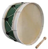 Bombo Tradicional Adamastor Nº6 Verde/Aro Branco 45cm