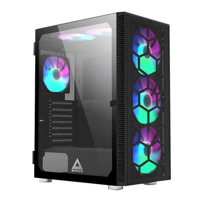 Caixa ATX Montech X3 Glass RGB Vidro Temperado Preto