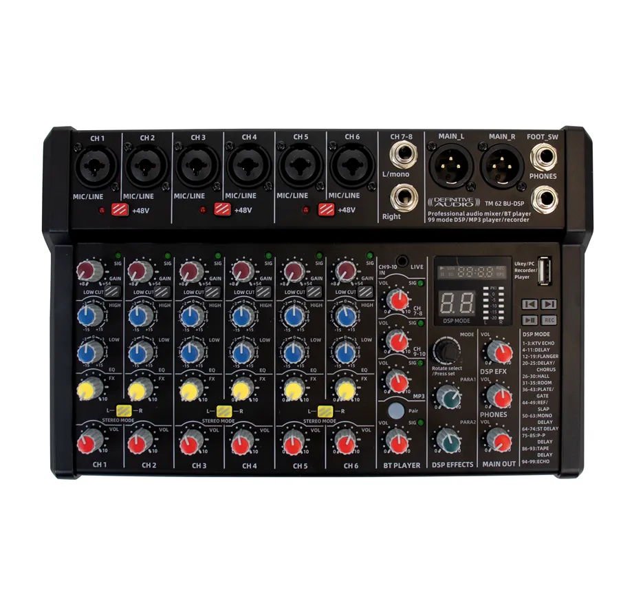 Mesa de Mistura Definitive Audio TM 62 BU-DSP