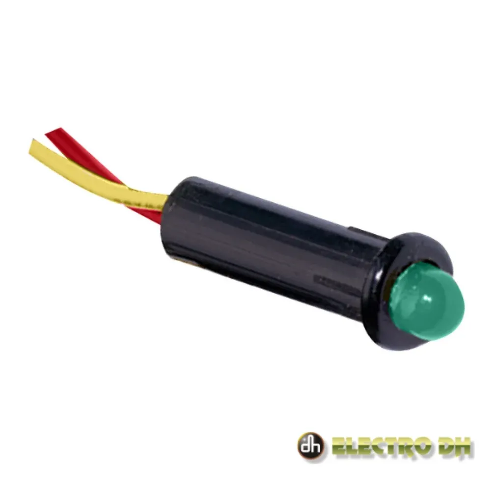 Led Piloto Alto Brilho Verde 5mm 12v Edh