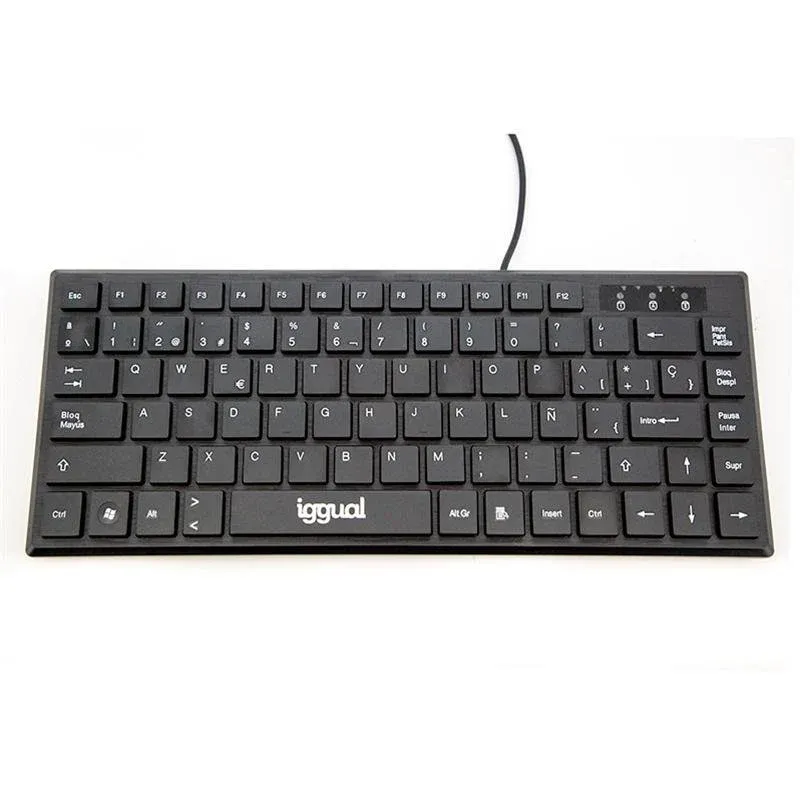 Teclado IGGUAL TKL Slim TKL-USB compacto de membrana QWERTY 60% preto
