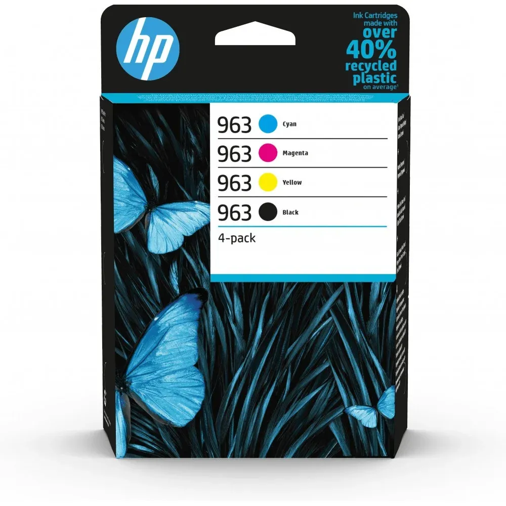 Conjunto de 4 Tinteiros Originais HP 963 Preto/Ciano/Magenta/Amarelo