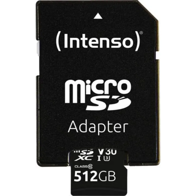 Cartão Intenso 3433493 microSDXC 512GB UHS-I U3 V30 com adaptador SD