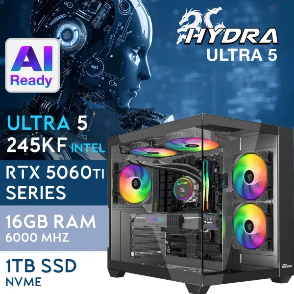 PC Gaming HYDRA-56U5V4 - U5 245KF | RTX5060Ti 8GB | 16GB | M.2 1TB