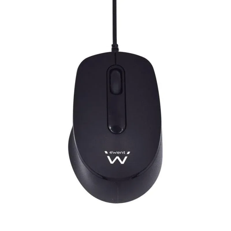 Rato Ewent EW3159 USB 1000DPI Ambidestro Preto Clique Silencioso