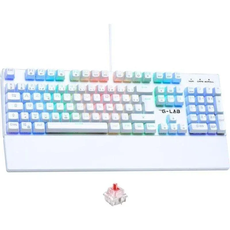 Teclado The G-lab Keyz Rubidium mecânico gaming RGB Outemu Red Azerty 105 teclas