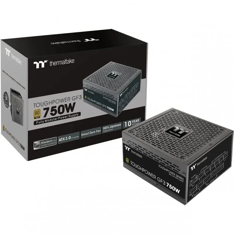 Fonte Alimentação Thermaltake Toughpower GF 3 750W PCIe Gen 5.0 80 Plus Gold Full Modular