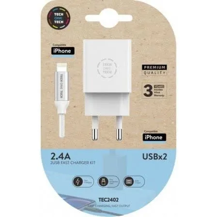 Carregador Duplo com Cabo Micro USB Tech One Tech