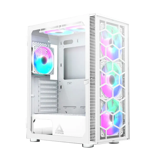 Caixa ATX Montech X3 Glass RGB Vidro Temperado Branco