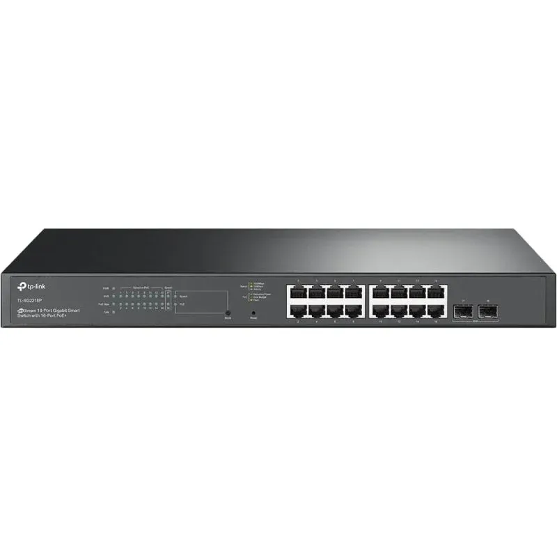 TP-Link TL-SG2218P Switch JetStream 16 Portas Gigabit PoE+ 2 Portas SFP Gigabit