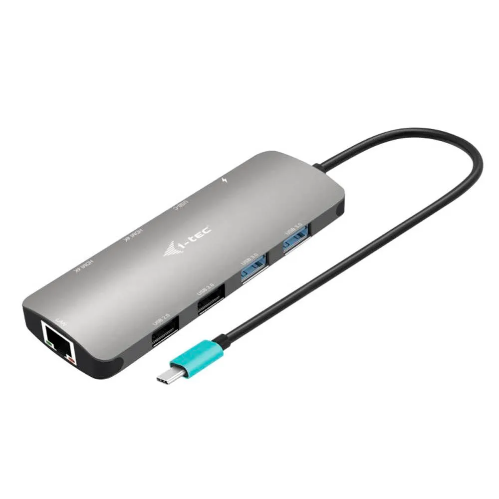 Adaptador USB-C i-tec C31NANOHDM2DOCPD Metal Nano 2x Display Docking Station + Power Delivery 100W