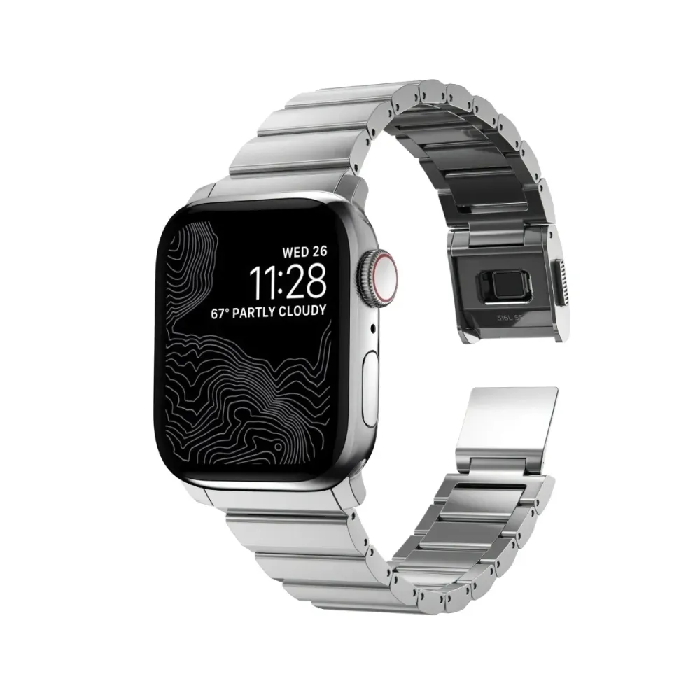 Bracelete Nomad Aço Apple Watch V2 40/41mm Prateado