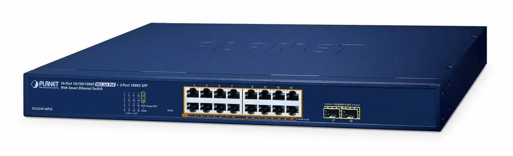 Planet GS-2210-16P2S Switch Smart 16xGE PoE+ 2xSFP GS-2210-16P2S