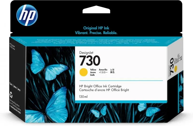 HP 730 130 ml Yellow Ink Cartridge T1600 / T2600 / T1700