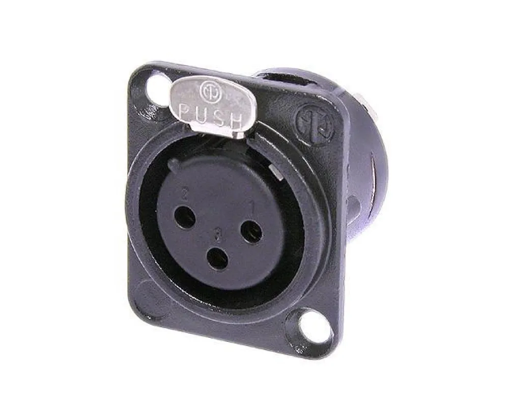 Neutrik NC3 FD-L-B-1 xlr femea painel 3p contactos dourados