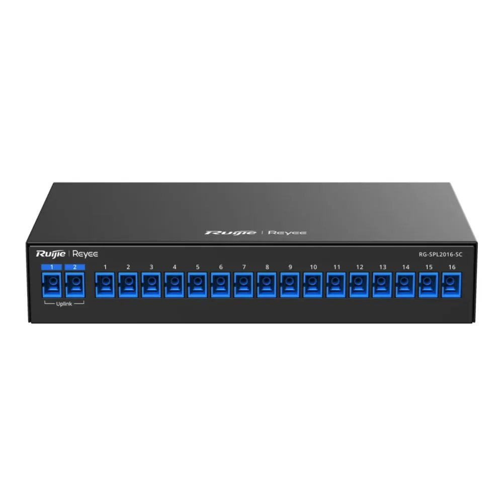 Repartidor Ótico Passivo Reyee 16x SC 2x Uplink SC 1260 nm a 1650nm Compatível com Ruijie/Reyee e-Lighten
