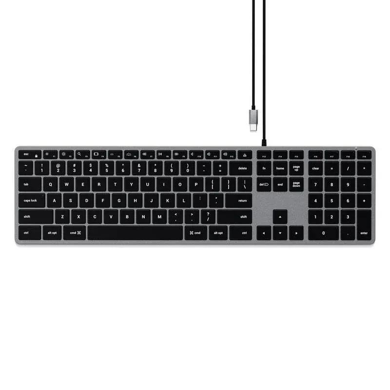 Teclado Satechi Slim W3 USB AZERTY retroiluminado alumínio preto