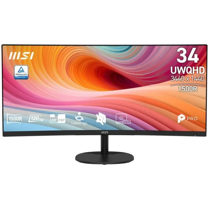 Monitor MSI Pro MP341CQ E12 34" UltraWide Quad HD 120Hz VA Curvo 4ms Altifalantes