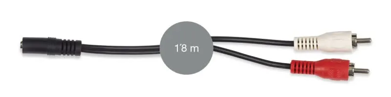 Cabo de sinal de áudio Jack 3,5 mm Stéreo fêmea a 2 RCA macho - AA-727H