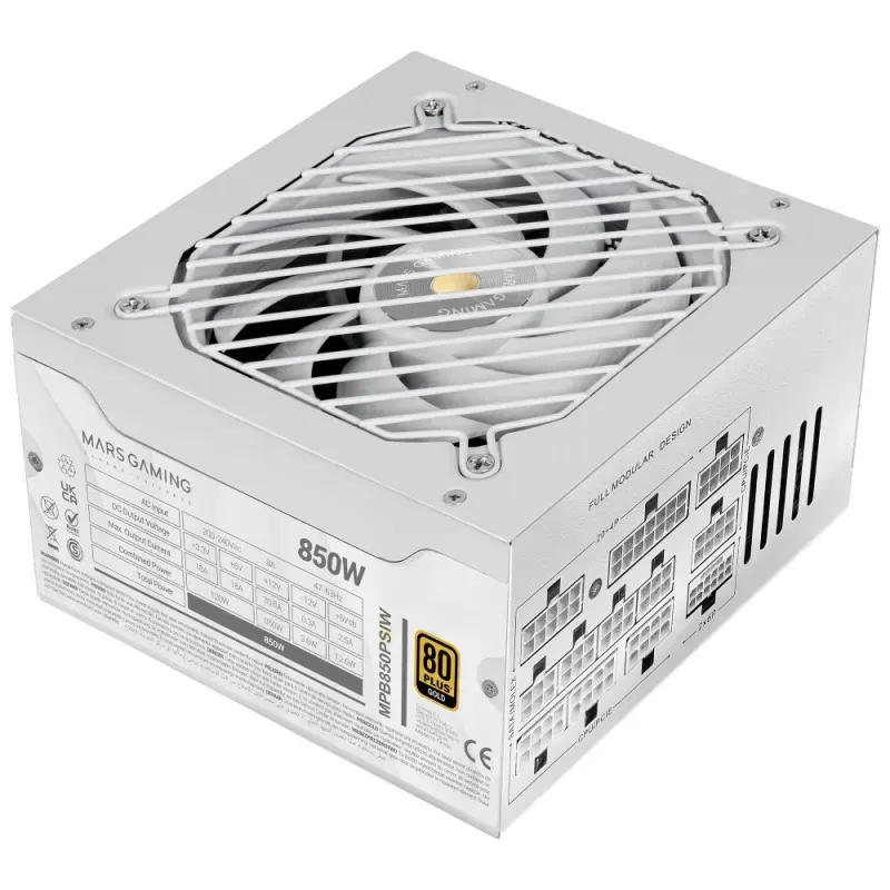 Fonte de Alimentação ATX Mars Gaming MPB850PSIW 850W 80 Plus Gold Full Modular Branca