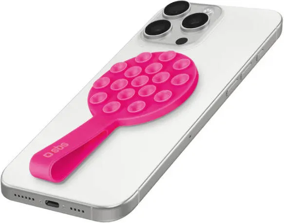 Suporte com Ventosa SBS com Pega de Segurança (Compatível com MagSafe - Rosa)