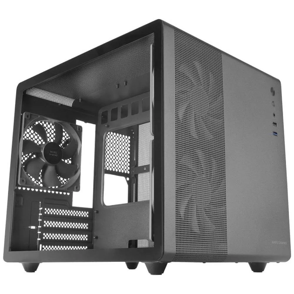 Caixa Micro-ATX Mars Gaming MCMPRO Vidro Temperado Preta