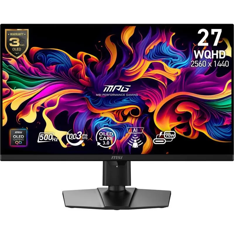 Monitor MSI MPG 271QRDE 27" Wide Quad HD 500Hz QD-OLED Ajuste Altura 0,03ms