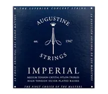 Jogo Cordas Guitarra Clássica Augustine Imperial Blue Tensão Média/Forte