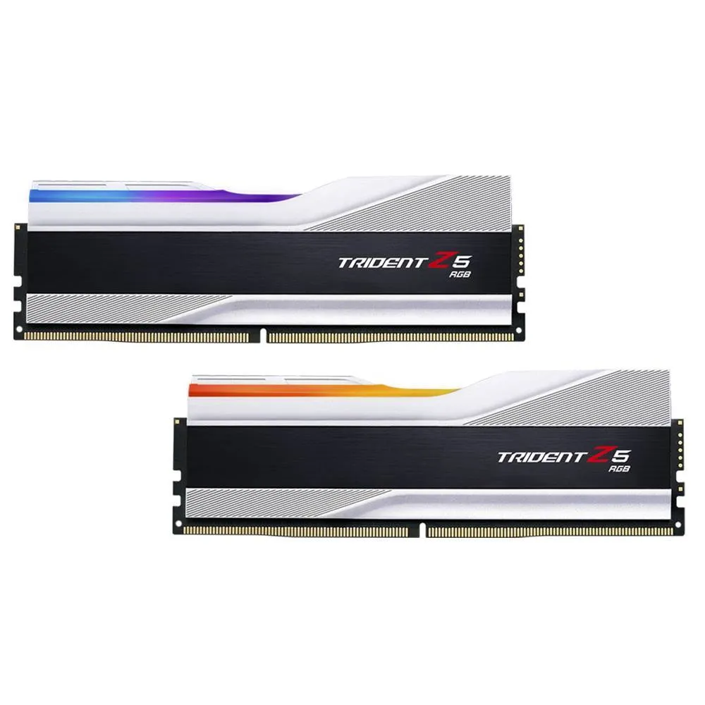 Memória RAM UDIMM G.SKILL Trident Z5 RGB 32GB (2x16GB) DDR5-6000MHz (Intel XMP) CL30 (30-40-40-96) 1.35V Prateada
