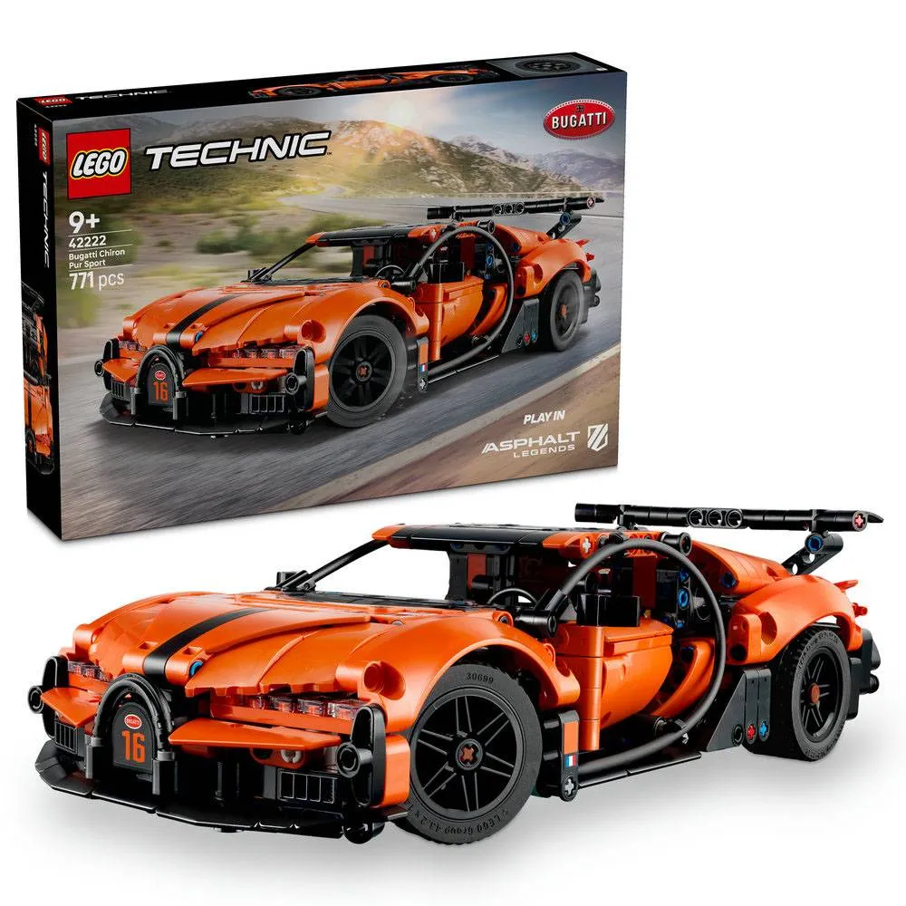 LEGO Technic: Hipercarro Bugatti Chiron Pur Sport | Idades 9+ | 771 Peças | Item 42222