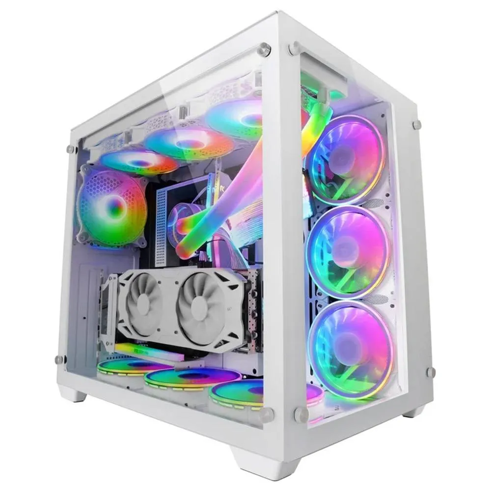 Caixa Extended-ATX Mars Gaming MCV3 RGB Vidro Temperado Branca