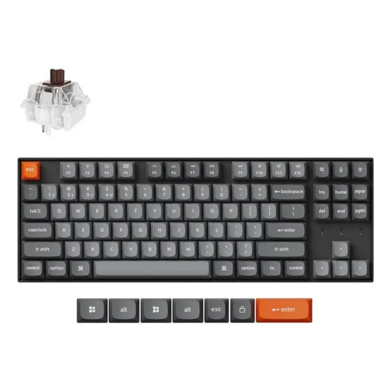 Teclado Keychron K8 Max mecânico sem fios RGB Hot-swap 80%