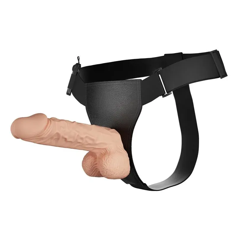 Arnês com dildo e vibração 9.4