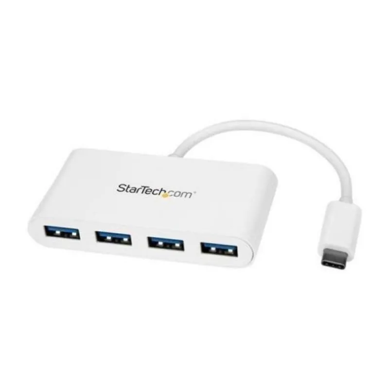 Hub StarTech USB-C 3.2 Gen 1 4x USB-A 5Gbps Branco Compacto Plug and Play