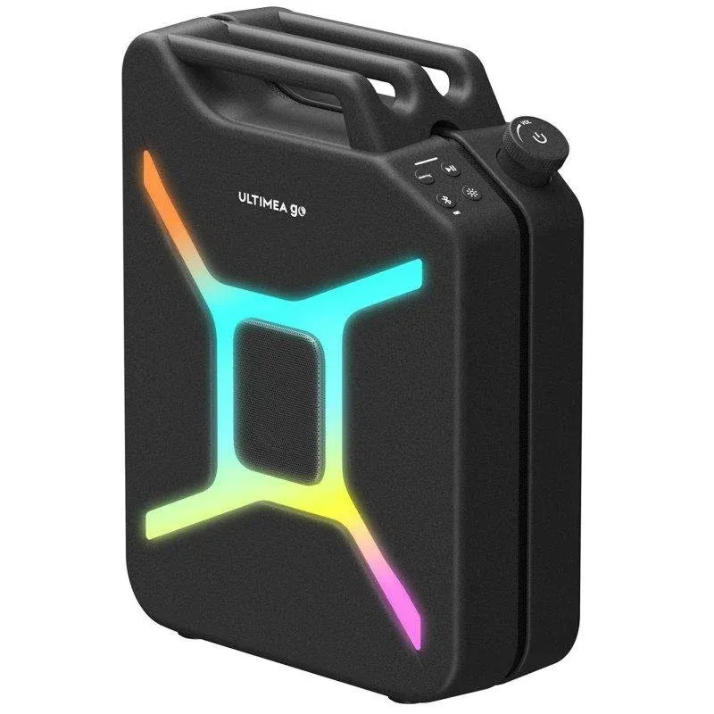 Colunas Ultimea Go Bluetooth 300W com som surround 360° e iluminação RGB