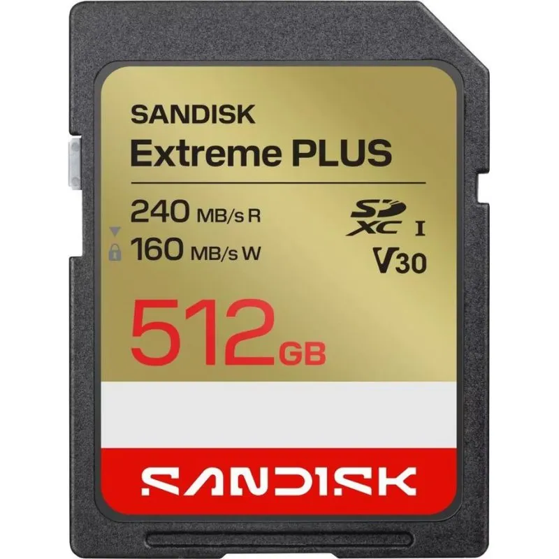 Cartão SD SANDISK Extreme Plus SD UHS-I 512GB 240MB/s U3 V30