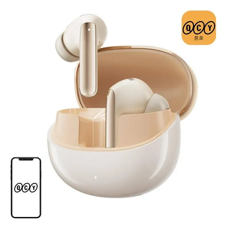 Auriculares QCY MeloBuds Pro HT08 sem fios Bluetooth com Cancelamento de Ruído ANC Ouro
