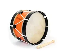 Bombo Tradicional Adamastor Nº1 Laranja/aro preto 28cm