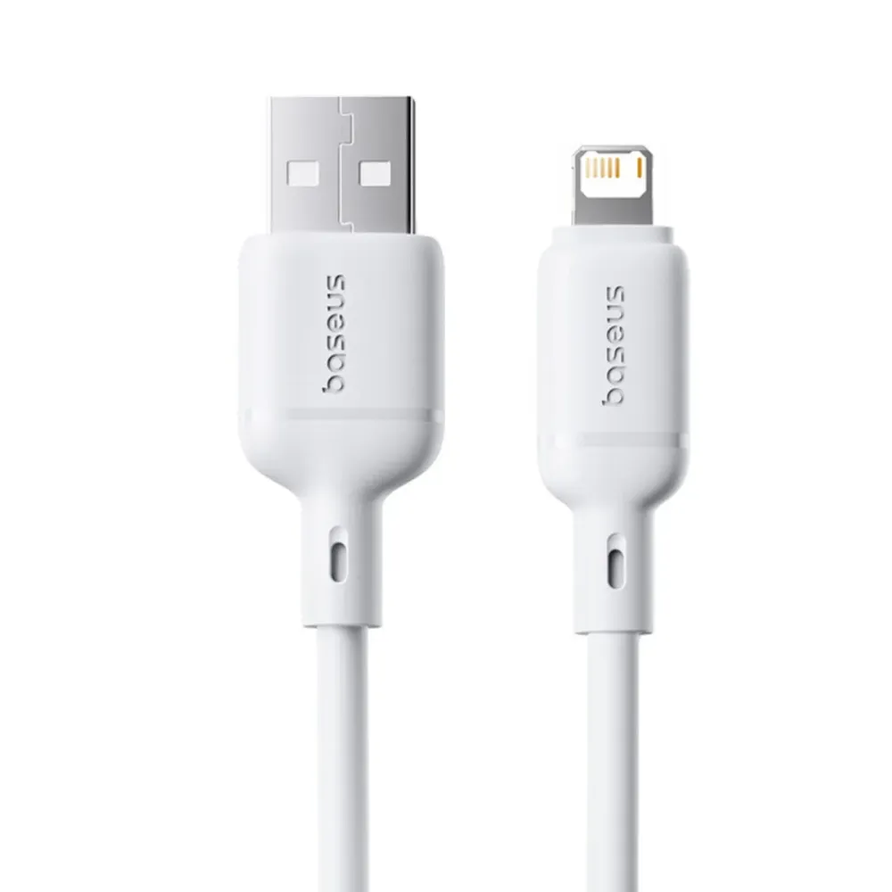 Cabo Baseus Silky Series USB-A Lightning 2.4A 1m Branco