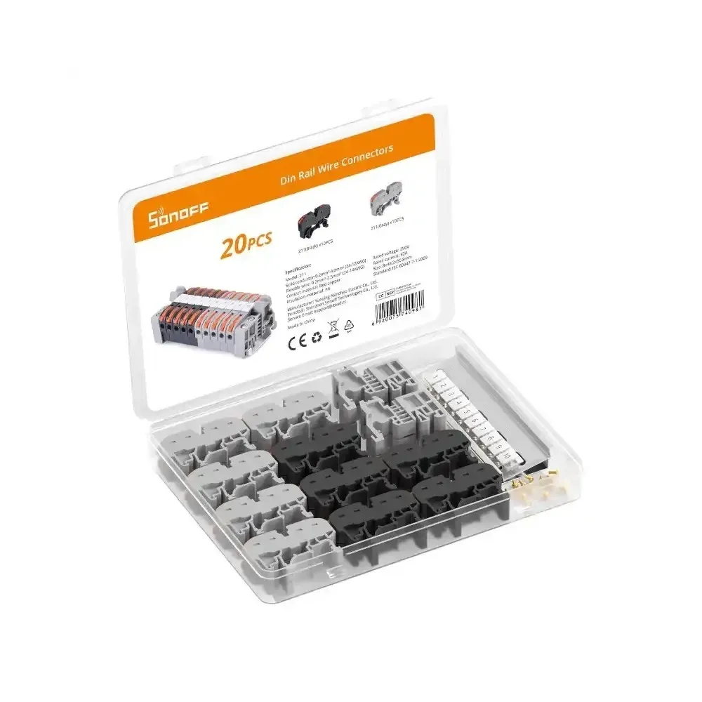 Sonoff Conector de fio DIN 20 unidades