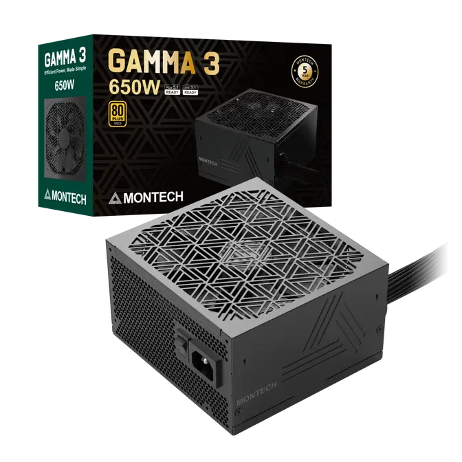 Fonte Modular Montech Gamma 3 650W 80 Plus Gold ATX 3.1