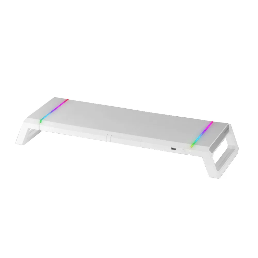 Base para Monitor Mars Gaming MGS-ONE Premium Monitor Stand Chroma RGB Branco