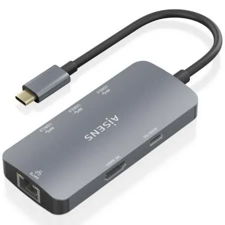 Docking Station USB-C ASUC-6P019-GR 1x HDMI Aisens Cinza