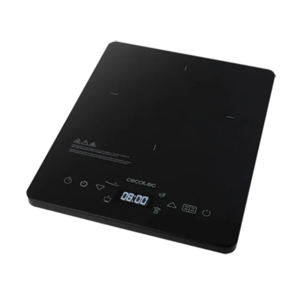 Placa de Indução Portátil Cecotec Full Crystal Onyx 2000W Preto