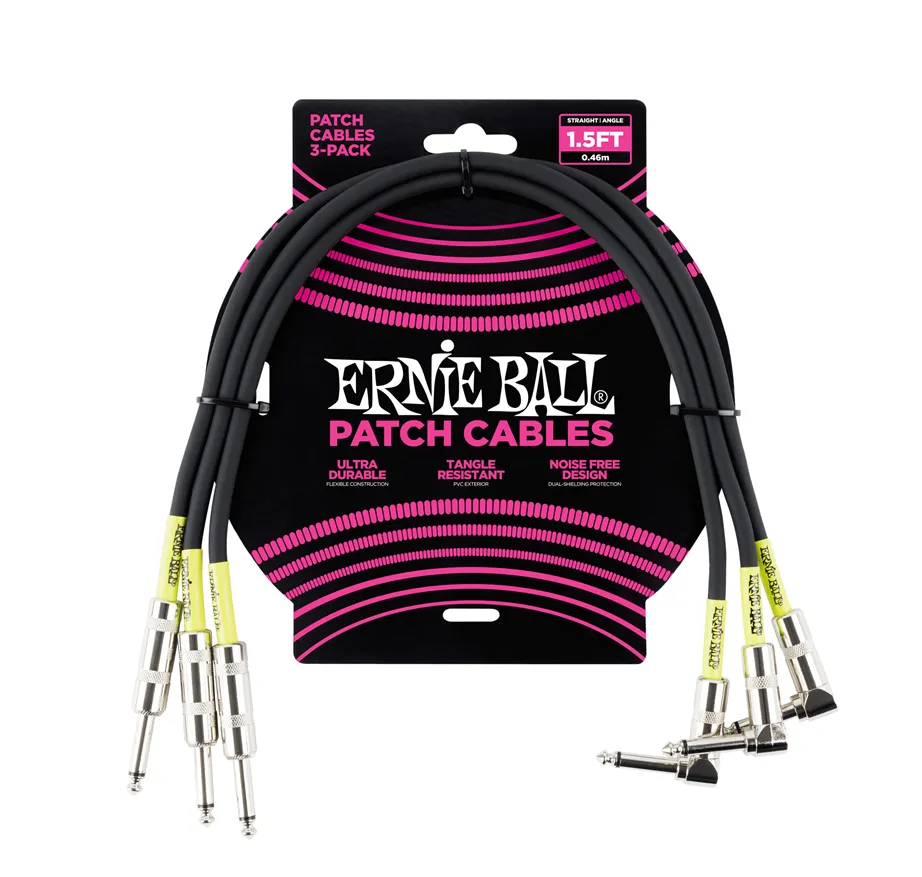 Cabo Patch Ernie Ball EB6076 Pack de 3