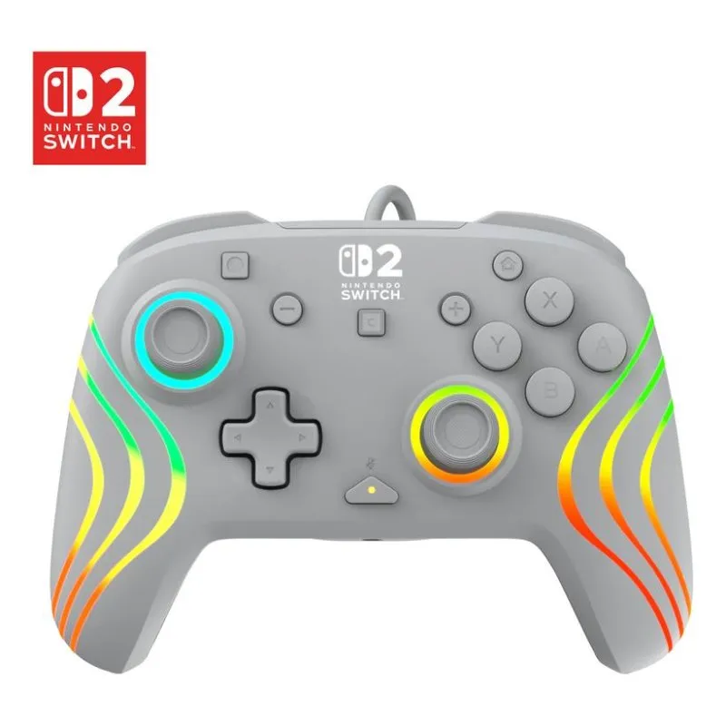 Comando Turtle Beach Afterglow Wave Cinzento RGB com fio para Nintendo Switch 2