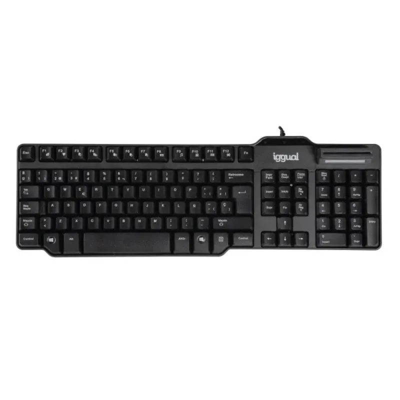 Teclado iggual CK-ID-DNI SMART Alámbrico USB 105 Teclas Negro