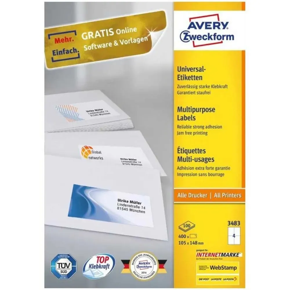 Avery Zweckform Autocolantes A4 105X148 Mm