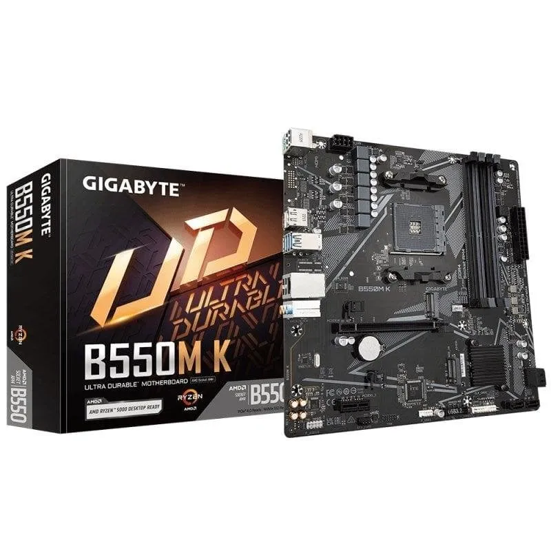 Motherboard Gigabyte B550M K B550 Socket AM4 DDR4 Micro-ATX LAN 1GbE M.2 HDMI